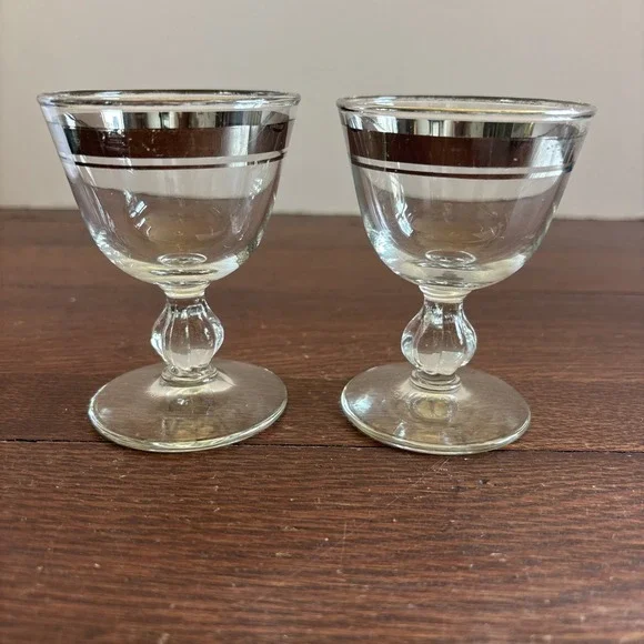 Libbey Glass Company‎ Moonmist Liquor Cocktail Glass Set Of 2
