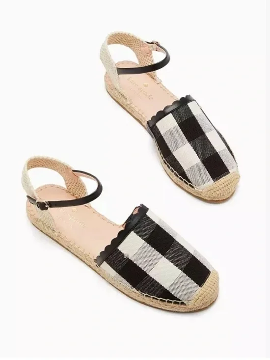 Kate Spade Bonnie Gingham Espadrilles Size 9.5