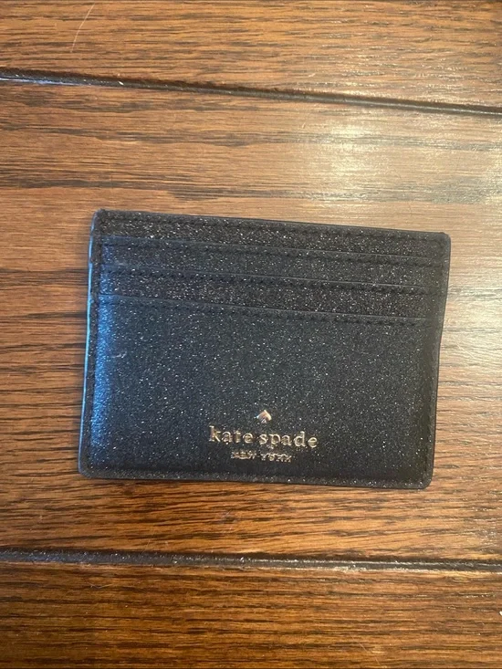 kate spade black glitter cardholder 3