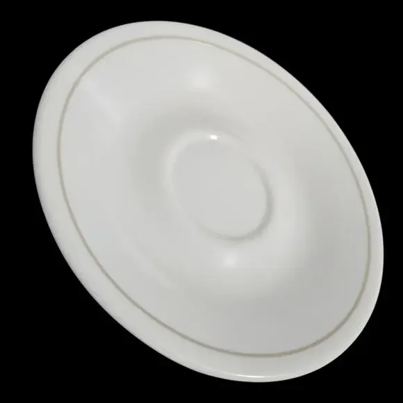 Corelle Gray Stripe Coupe Saucers Set of 4 Bread Butter Dessert Plates 6