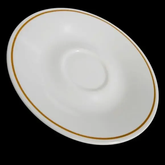Corelle by Corning White Gold Rim Saucers Set of 4 Bread Butter Plates Vintage