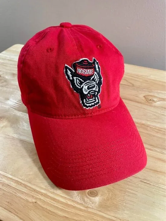 NC State Wolfpack Red Baseball Cap Hat The Game Adjustable 100% Cotton NCAA