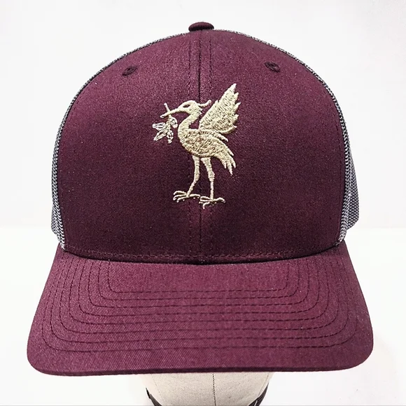Liverpool FC Liver Bird Trucker Hat Burgundy Mesh Snapback Soccer Football Cap