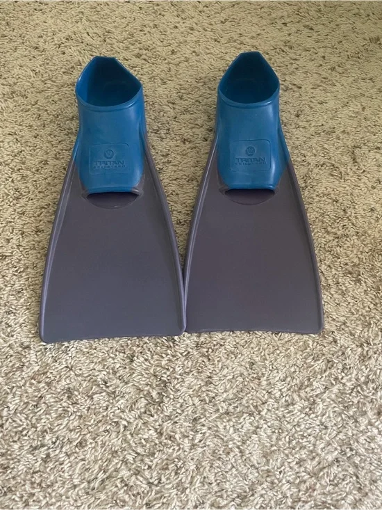 Tritajn Blue and purple Kids Swim Fins - Youth Training Fins