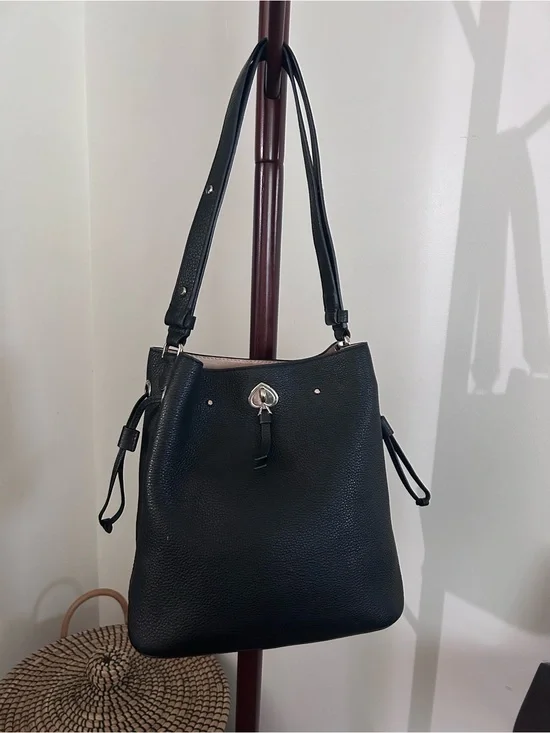 kate spade Black Pebbled Leather Shoulder Tote