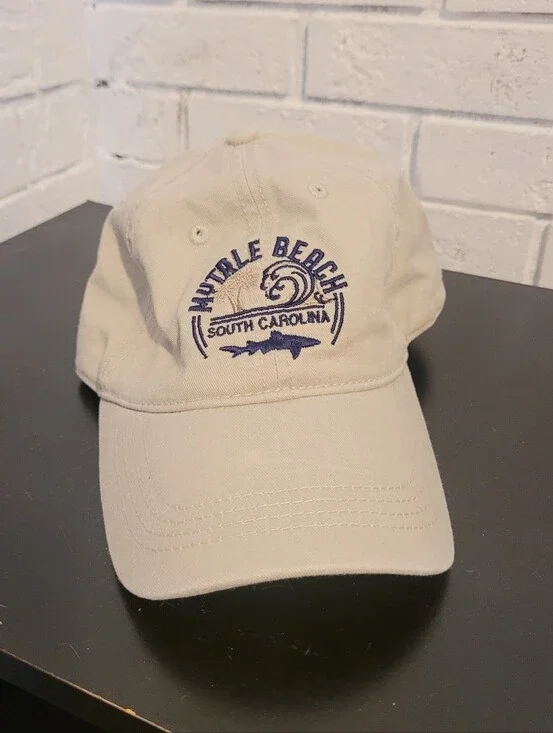 Myrtle Beach South Carolina Embroidered Dad Hat Tan Beige Baseball Cap