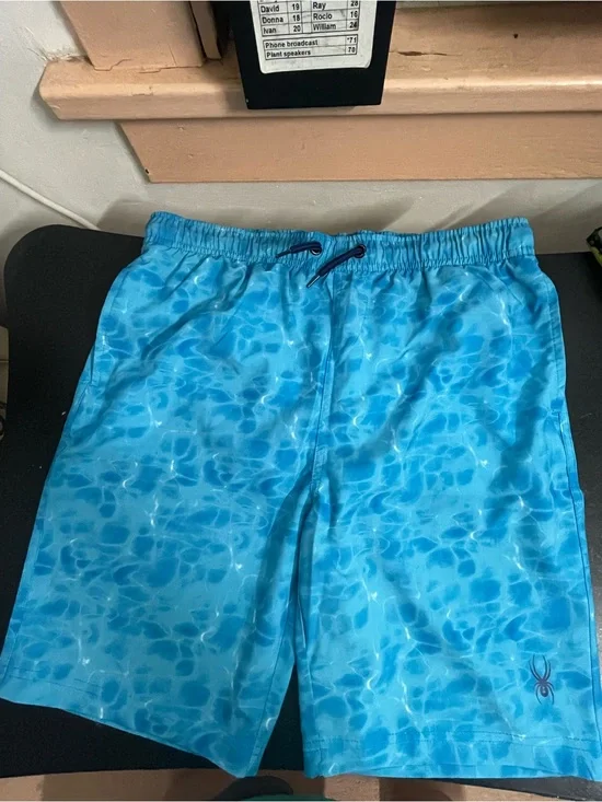 Spyder teens Teal Blue Lightweight Swim Shorts( size: L 14/16)