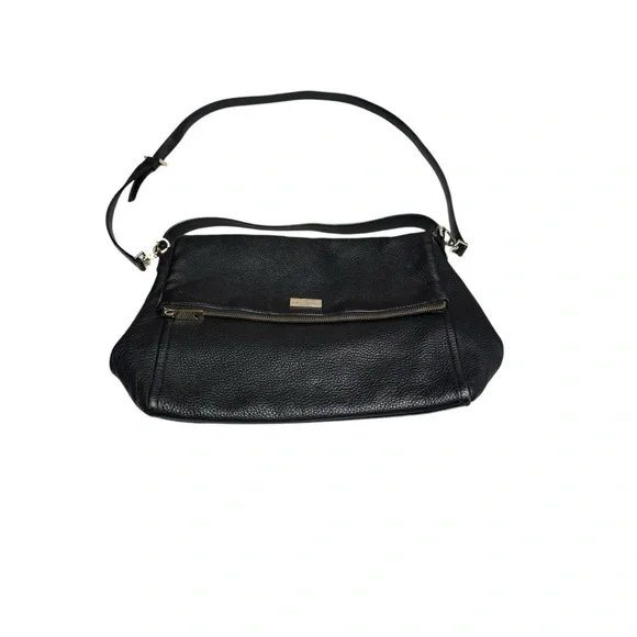 Kate Spade Black Leather large tote/  Shoulder Bag pink interior