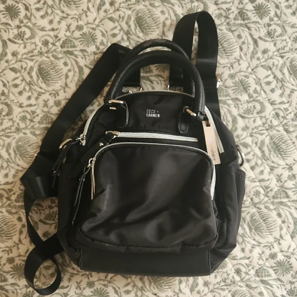 Coco + Carmen Black Mini Backpack
