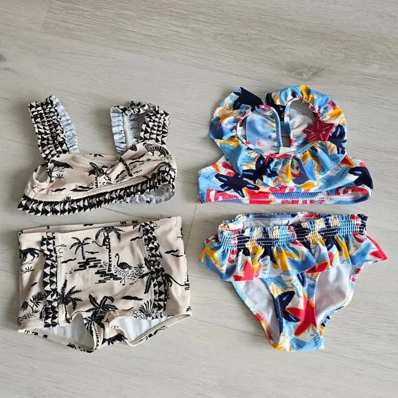Janie and Jack GEO TRIM SAFARI 2-PIECE SWIMSUIT size 2T bundle
