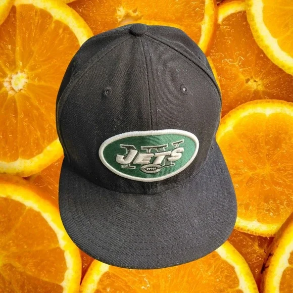 New York Jets New Era 59FIFTY Fitted Hat Black NFL Size 7 3/4 Cap