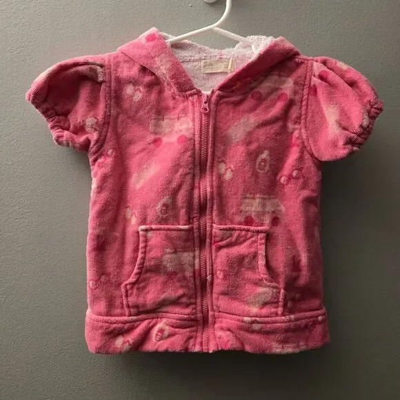Barbie Monica + Andy Terry 100% Organic Cotton Short Sleeve Hoodie 2T Swim Cover