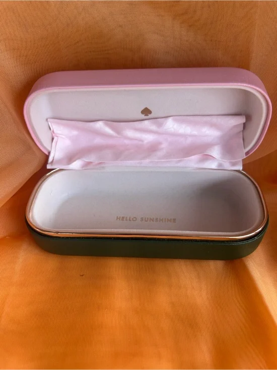 kate spade Pink and Dark Green 'Hello Sunshine' Eyewear Case