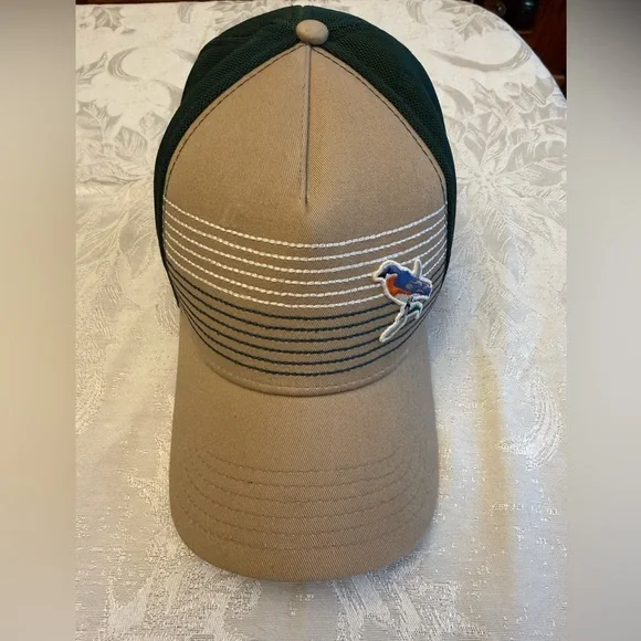 Tan & Green Pukka Hat with Bird