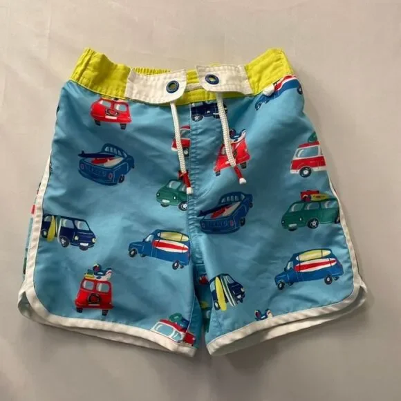 Mini Boden Surfboard Print Swim Trunks Board Shorts Size 4-5Y 110cm
