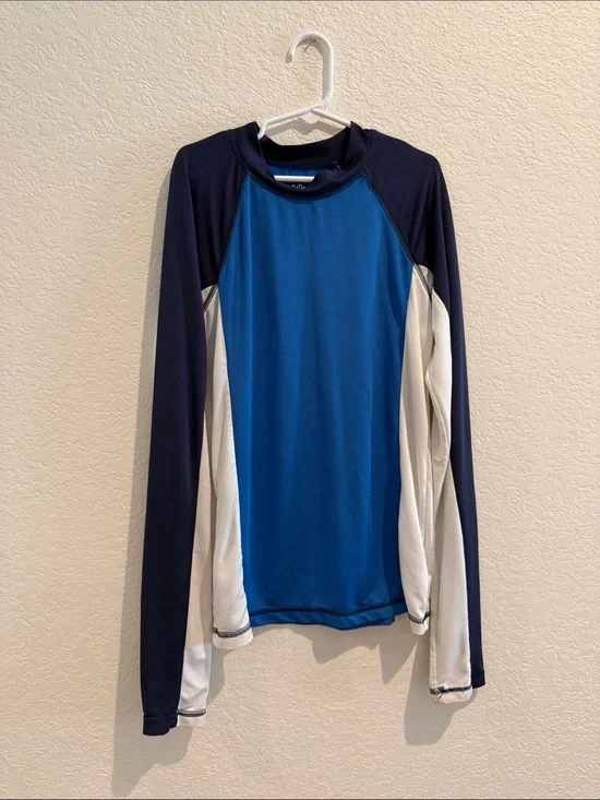 Cat & Jack Navy, Royal Blue & White Long-Sleeve Rash Guard