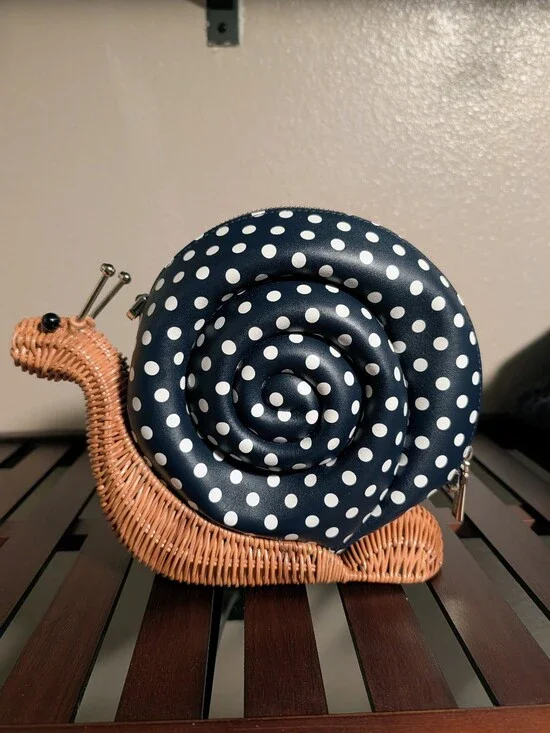 LIMITED EDITION Kate Spade Enchanted Scarlett Snail Wicker Crossbody