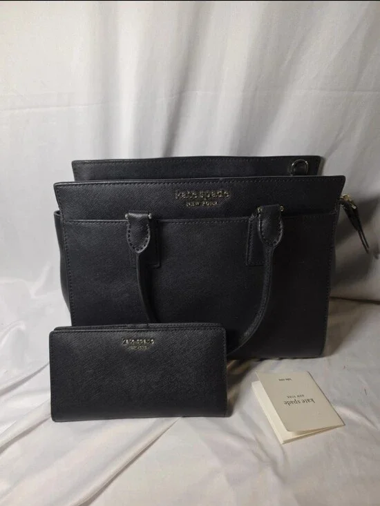 kate spade Black Saffiano Leather Tote with Wallet