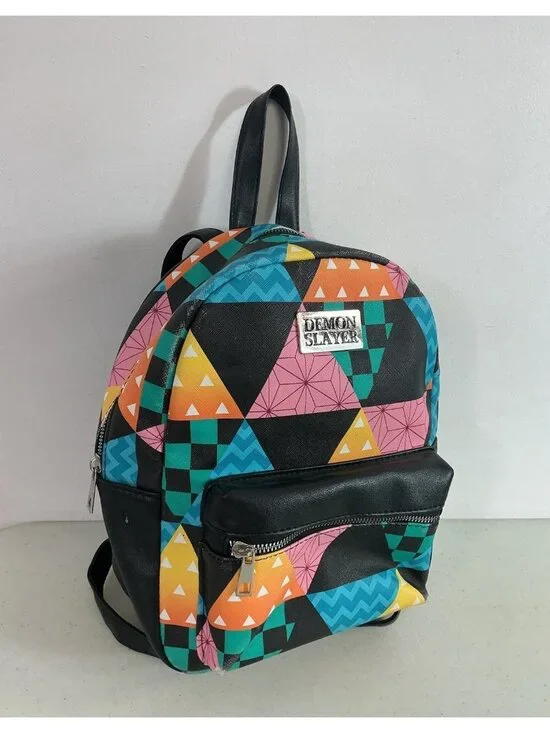Demon Slayer Mini Backpack Kimetsu no Yaiba Multicolor Black Geometric