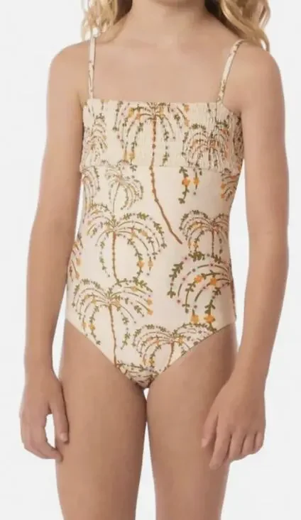 Maaji Girl's 10 Yvette Sandstone Tropics One Piece Swimsuit Beach Tropical E1-3