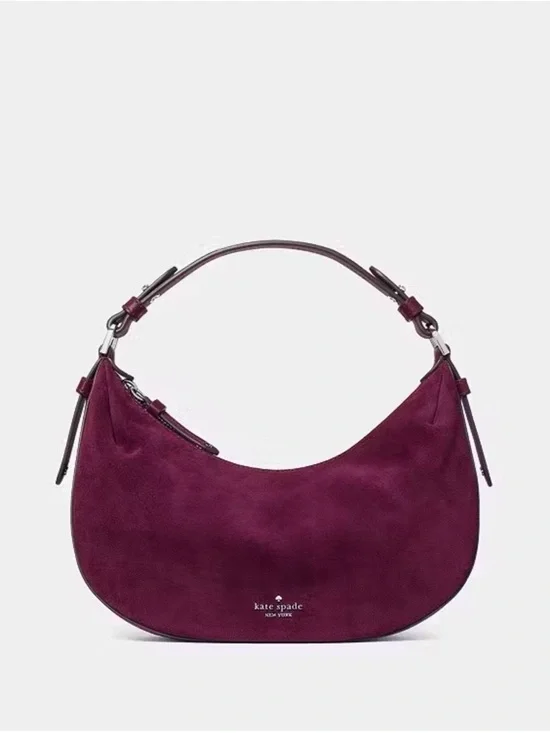 Kate Spade Selene Suede Convertible Shoulder Bag Deep Cherry