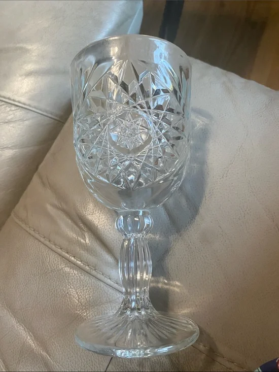 Libbey Hobstar Clear Glass Water Goblet