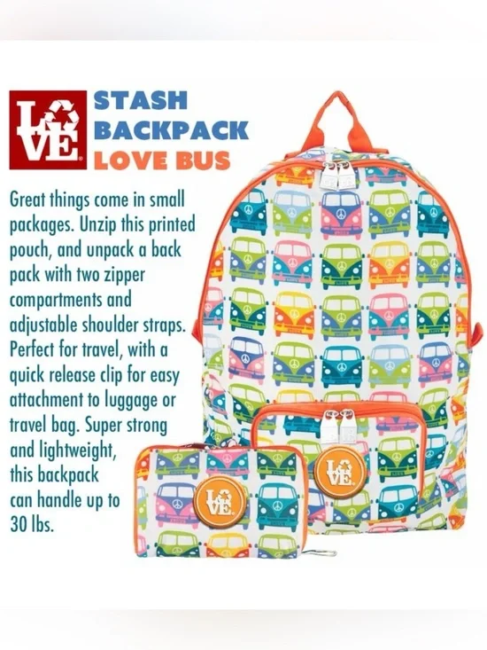 LOVE Stash Backpack LOVE BUS VW camper design