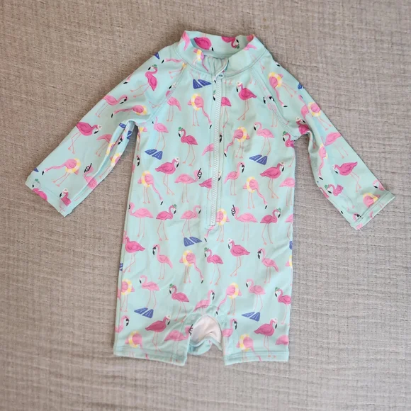 Janie & jack Flamingo Print Kids Swimwear size 6 to 12 months