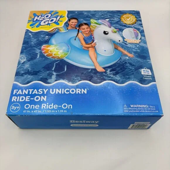 Bestway H2O Go Fantasy Unicorn Ride-On Pool Float Kids 3+ Inflatable
