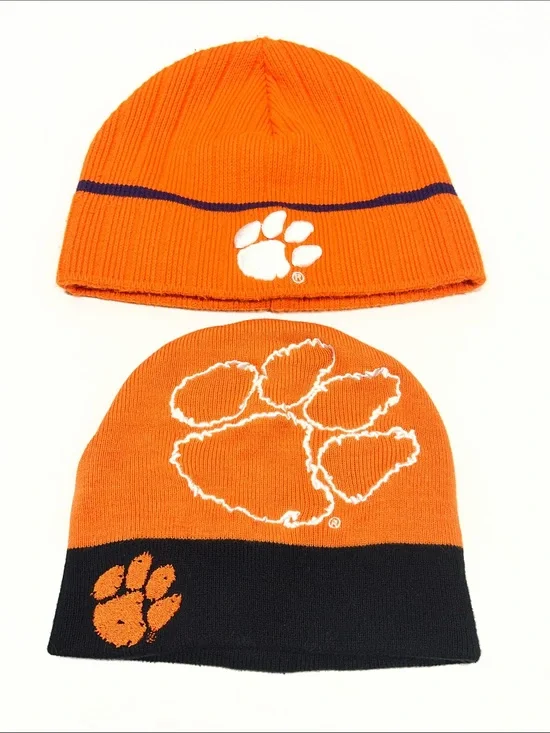Clemson Tigers Beanie Hat Bundle Orange Knit Twins Enterprise Starter NCAA