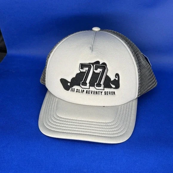 Slip 77 Varsity Surf Trucker Dad Hat Grey Marthas Vineyard NEW Coastal Retro Cap