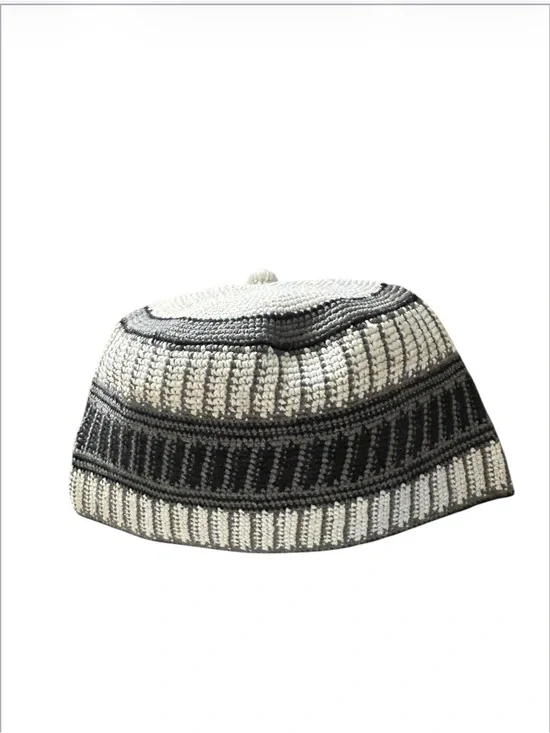 Men Hat Religious Pray Hat Top Cap White/gray Prayer Muslim Hat