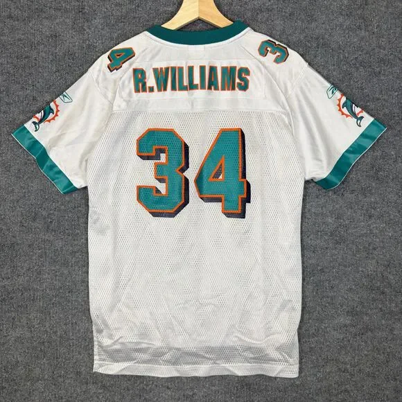 Ricky Williams Miami Dolphins Reebok Jersey NFL Youth XL 18-20 White Vintage