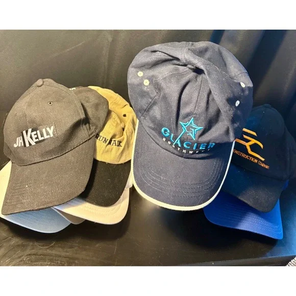 Vintage Promo Hat Lot Kelso Airport Glacier Northwest Pacific Headwear 8pc Cap
