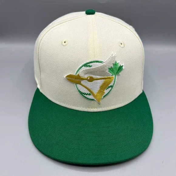 Toronto Blue Jays‎ Hat Men 7 1/2 White Green MLB 59Fifty New Era Fitted Cap