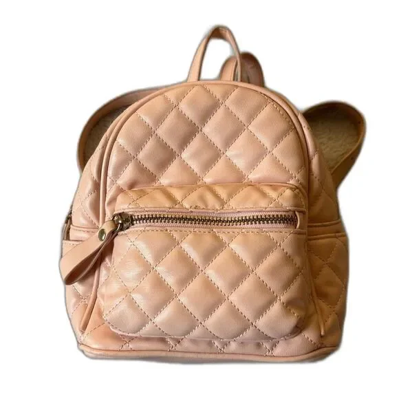 Forever 21 Pink Quilted Mini Backpack Purse Y2K Coquette Kawaii