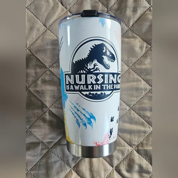 New Nurse themed Tumbler,  jurassic park, gift, nursing,  healthcare