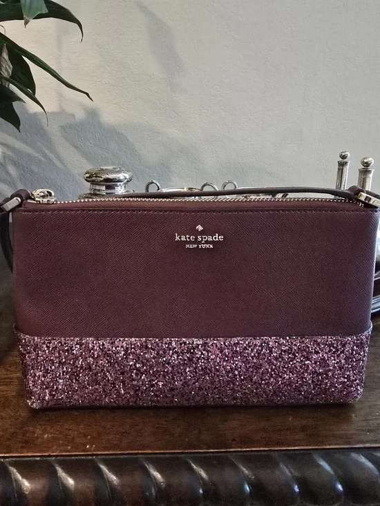 kate spade Plum Two-Tone Glitter Crossbody