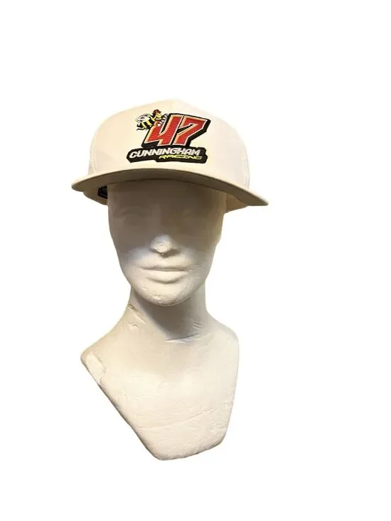 Cunningham Racing #47 Snapback Trucker Hat - White/Red - Richardson Style 172