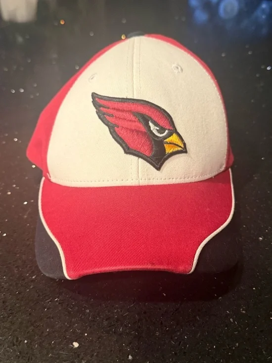 NFL Arizona Cardinals Red & White Baseball Cap with Embroidered Cardinal Logo