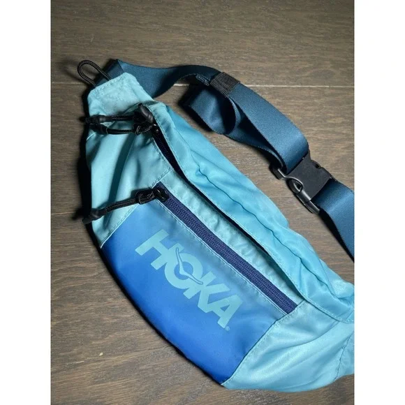 HOKA Fanny Waist Pack‎ - Neon Teal / Blue - Adjustable - Zip Pockets EUC