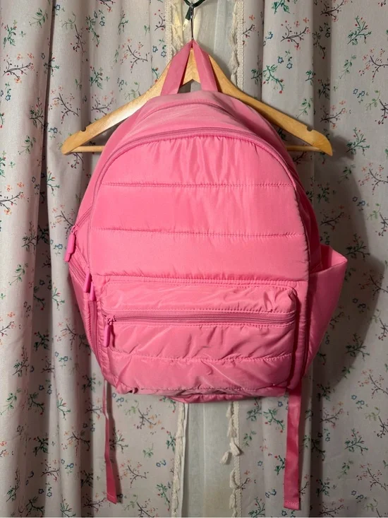Pink Lily Quilted Pink Backpack