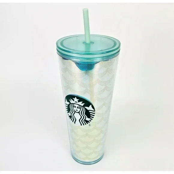 Starbucks Tumbler Mermaid Scale Acrylic Iridescent Siren 24‎ Fl Oz Cup NEW