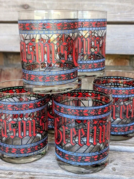 Six Houze Seasons Greetings Glasses