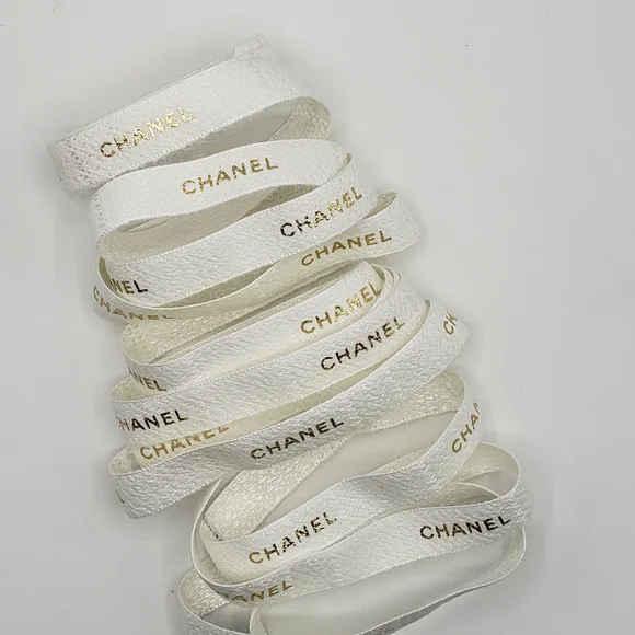 Chanel White Gold Ribbon 160 inches