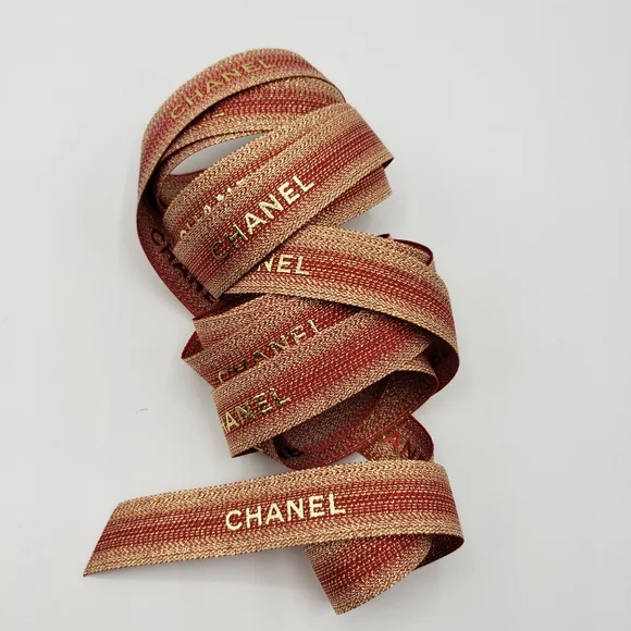 Chanel Red Gold Ribbon 162 inches