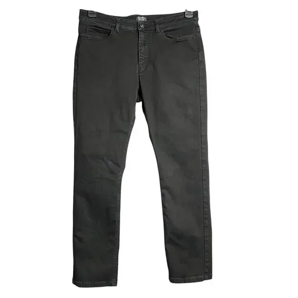 Chanel Uniform Slim Straight Stretch Denim Jeans Black EU 40 Lion Crest