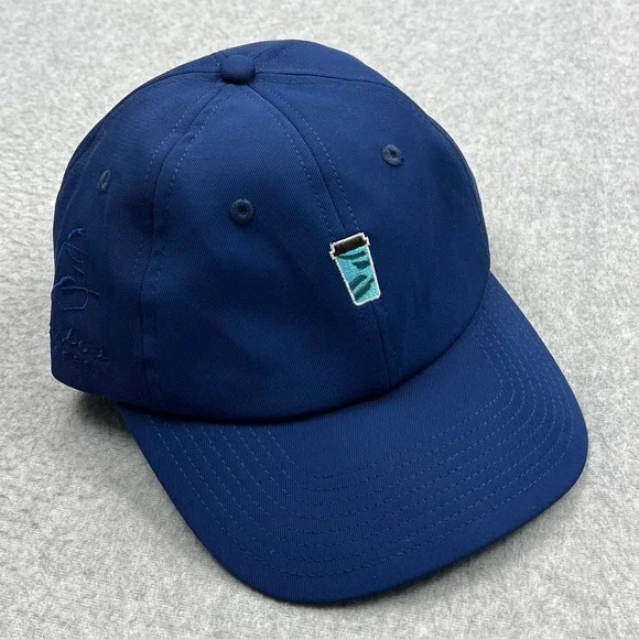 Caribou‎ Coffee Hat Mens OS Blue Coffee Logo Adjustable Recycled Baseball Cap