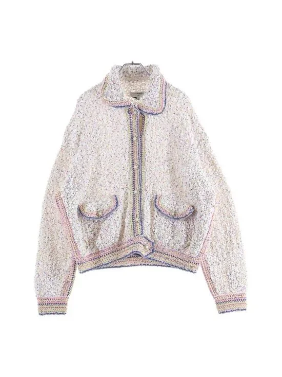 Chanel Tweed Jacket White 38 Nafkq