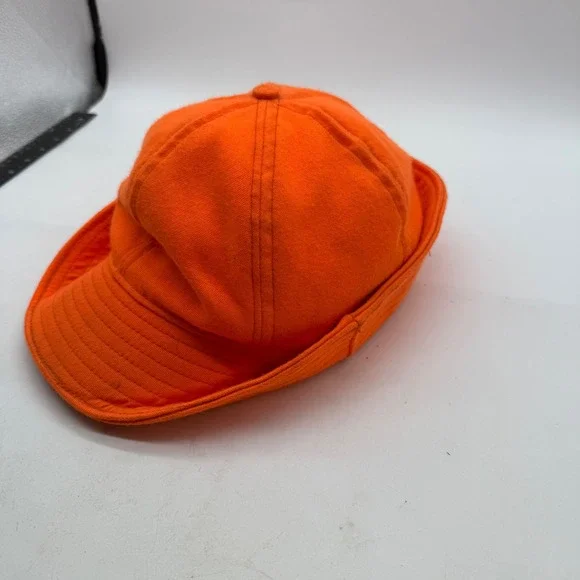LL Bean Vintage Blaze Orange Thinsulate Hunting Jones Hat Ear Flaps Mens Large